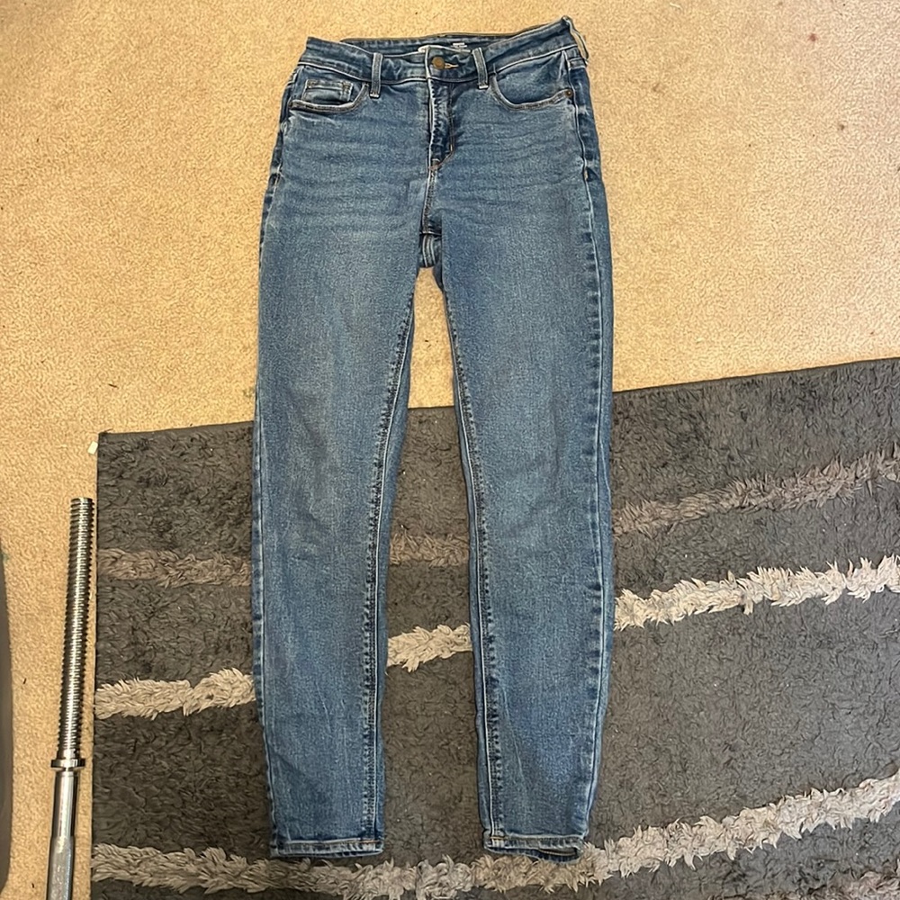 high rise skinny blue old navy jeans